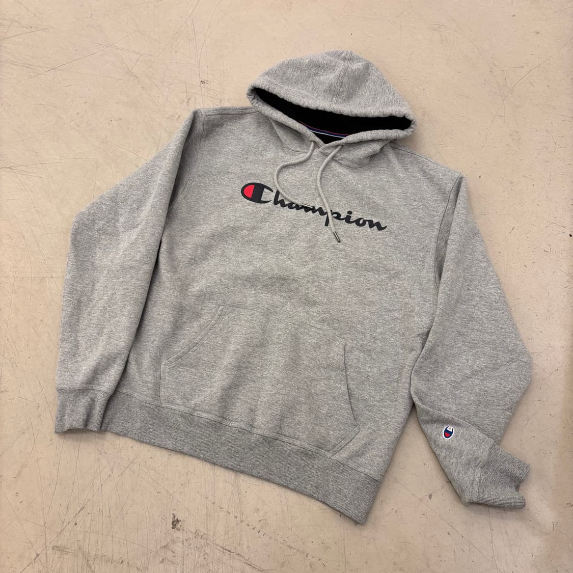 챔피온 빅로고 그레이 후드티 상품이미지1