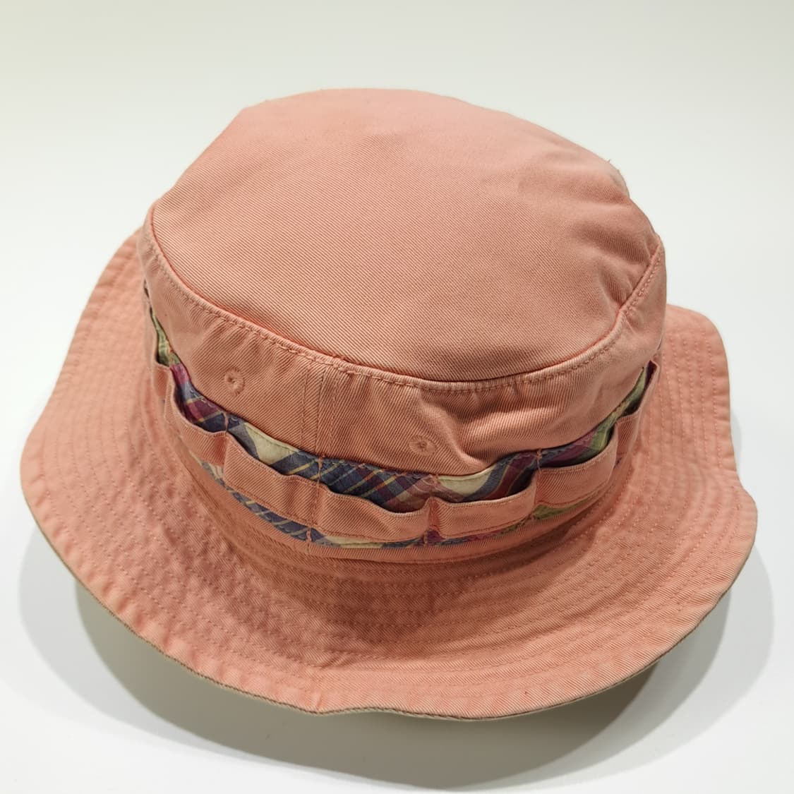 CL250 폴로 00s 한국판 코튼 마드라스체크 핑크 버킷햇 모자 상품이미지3