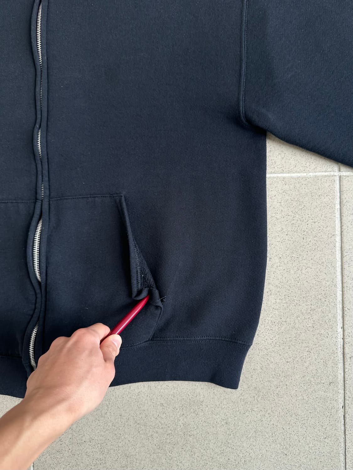 빈티지 러셀 후드집업 블랙 M 상품이미지7