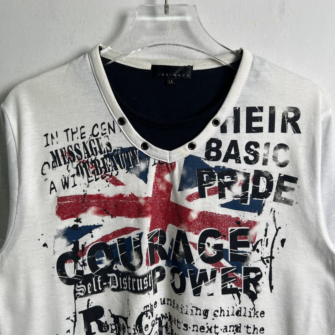 jpn vtg 락 펑크 y2k 레이어드 반팔 티셔츠 XL 상품이미지5