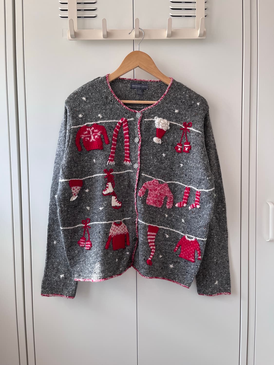 Northern Isles 눈꽃송이 자수 니트 가디건 상품이미지6