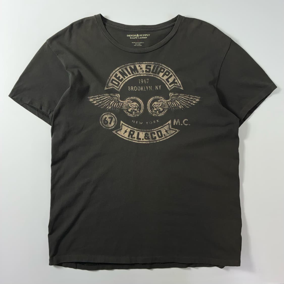 Polo  데님앤서플라이 90,s 코튼 스컬 프린팅 차콜 티셔츠  상품이미지1