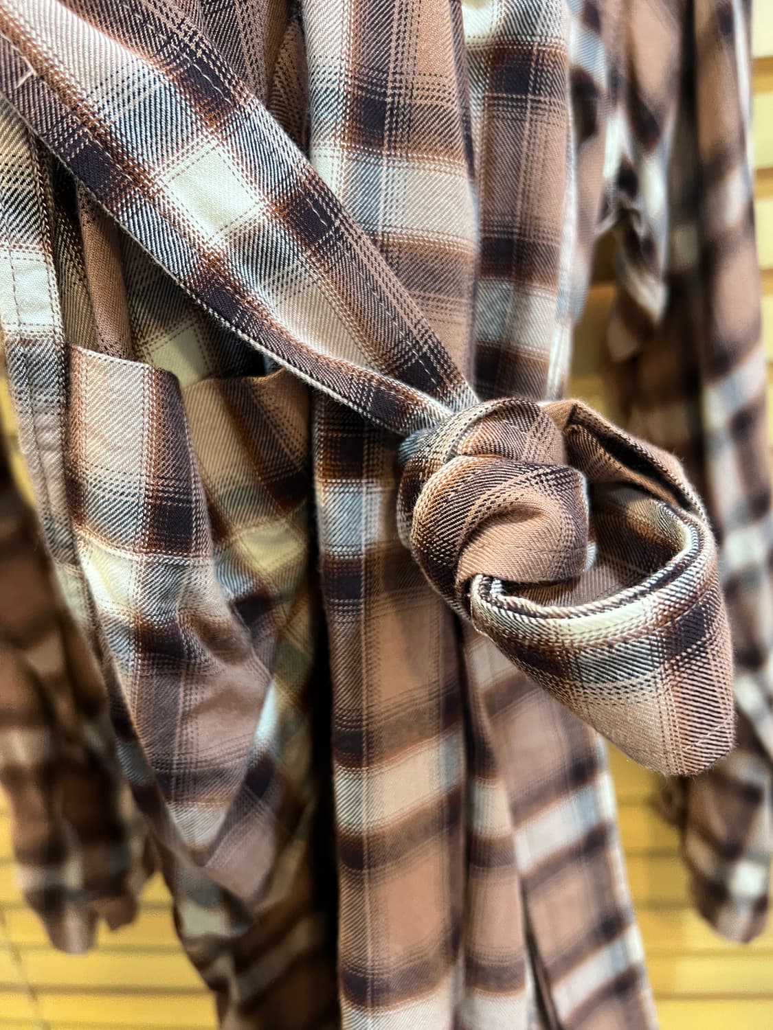 RAGEBLUE 일본수입 브라운체크 로브가디건 레이어드가운 상품이미지5