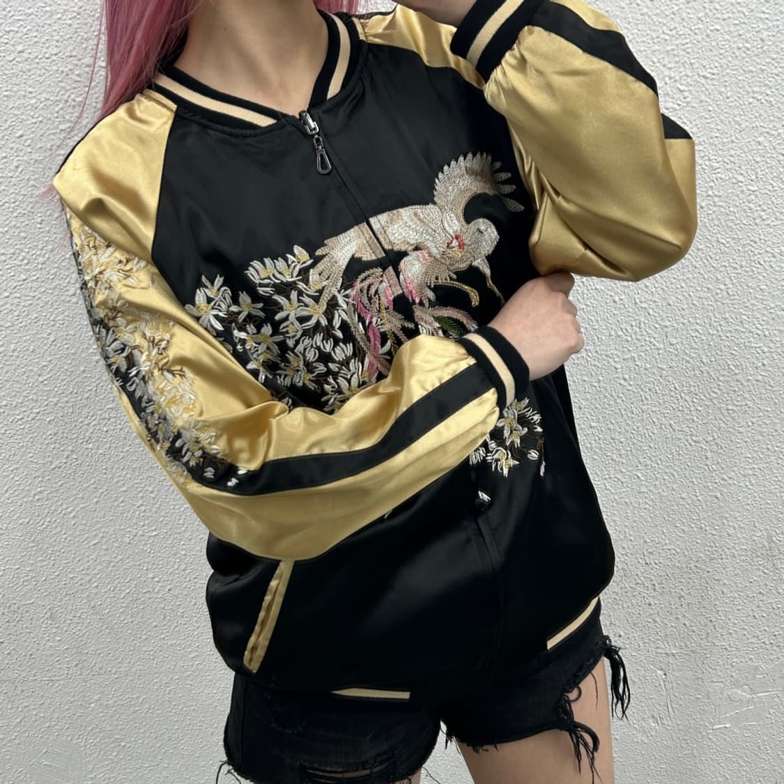 japan 블랙 오리엔탈 자수 스카쟌 상품이미지3