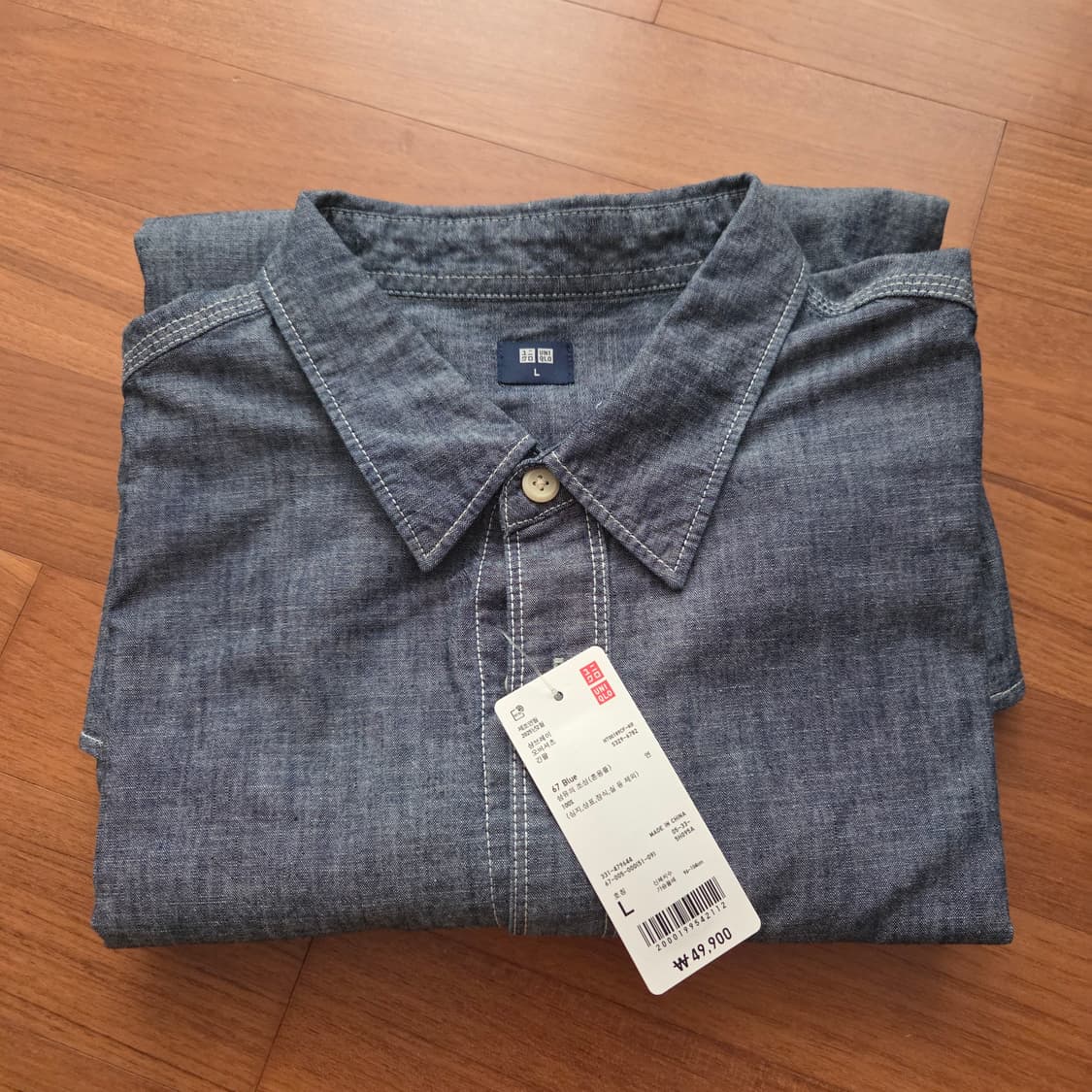 유니클로 샴브레이오버셔츠 L사이즈 상품이미지2