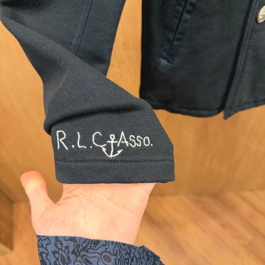 폴로 랄프로렌 더블 브레스티드 자켓 소매 로고 자수 디테일 블랙 상품이미지6