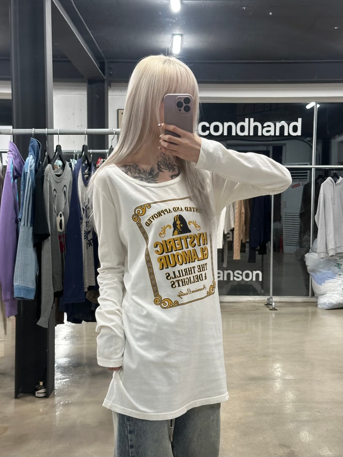 히스테릭 글래머 화이트 롱슬리브 상품이미지2