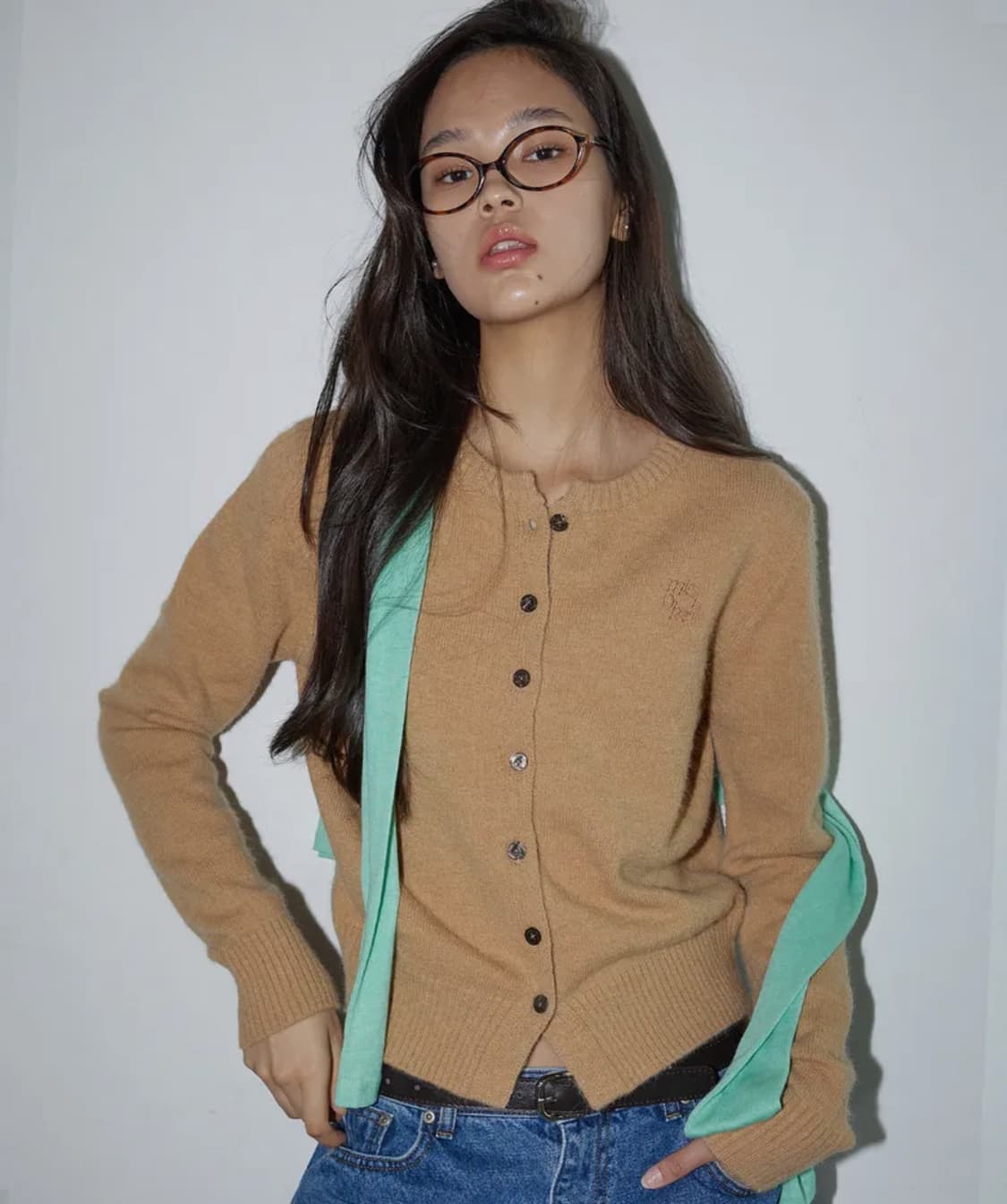 미치코런던 울니트 가디건 웜베이지 상품이미지1