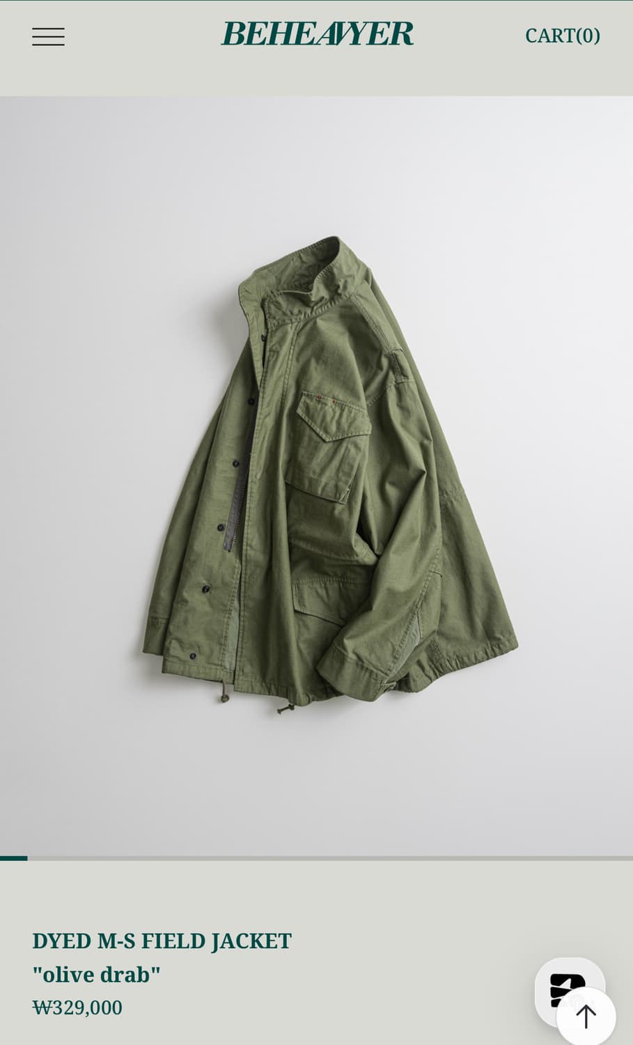 25fw 비헤비어 다이드 M-S 필드자켓 (3) 상품이미지2