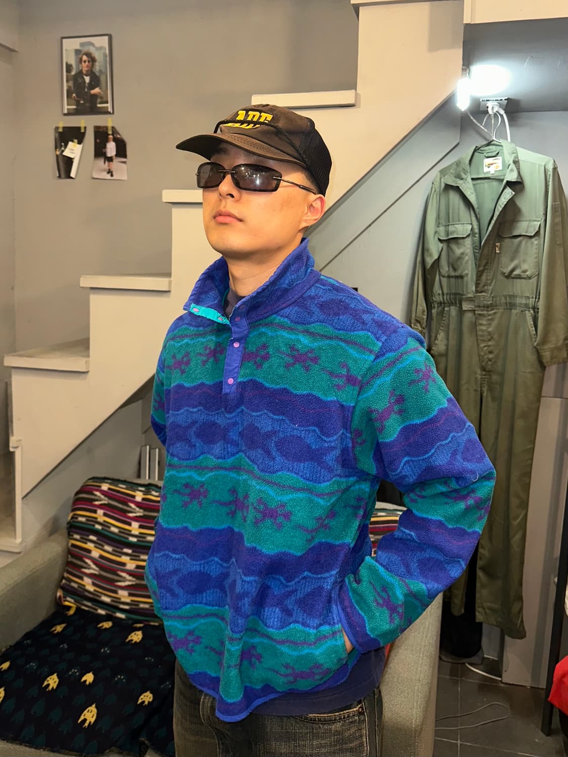 90’s LL Bean ethnic 4-button fleecewear 상품이미지3