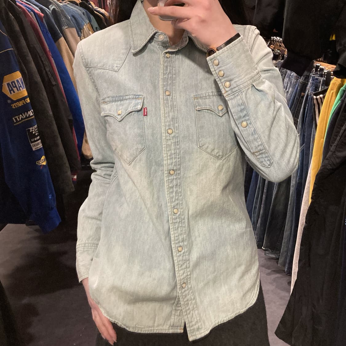[IM] 리바이스 펄 스냅 워싱 데님 셔츠 상품이미지4