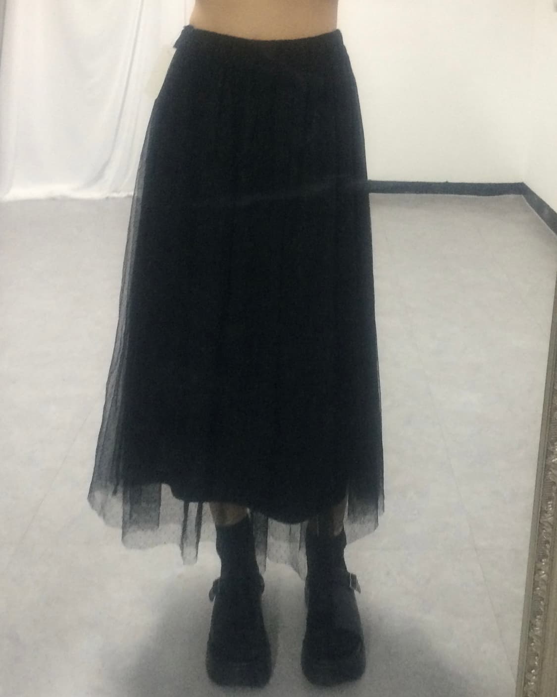 Dot pattern sha long skirt 상품이미지6