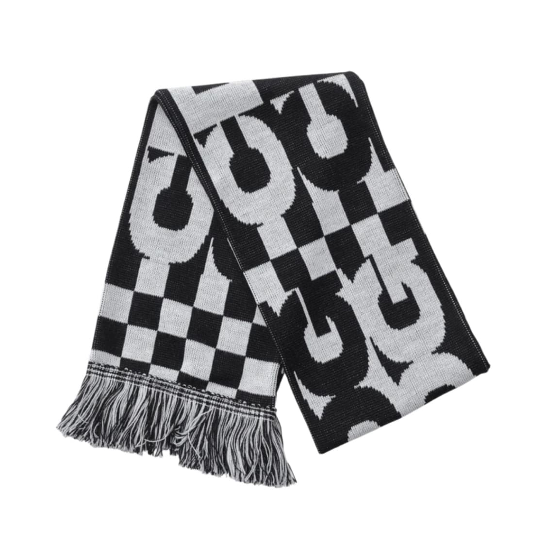 CDG 꼼데가르송 로고 체크 스카프 화이트 블랙 머플러 상품이미지1