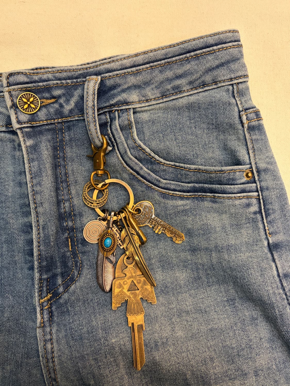 🗝 빈티지 터키석 썬더버드 키링 상품이미지4