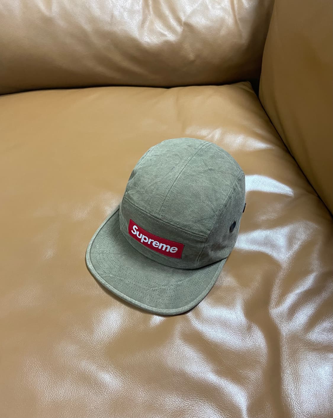 Supreme 슈프림 스톤워시드 올리브 캠프캡 모자 상품이미지1