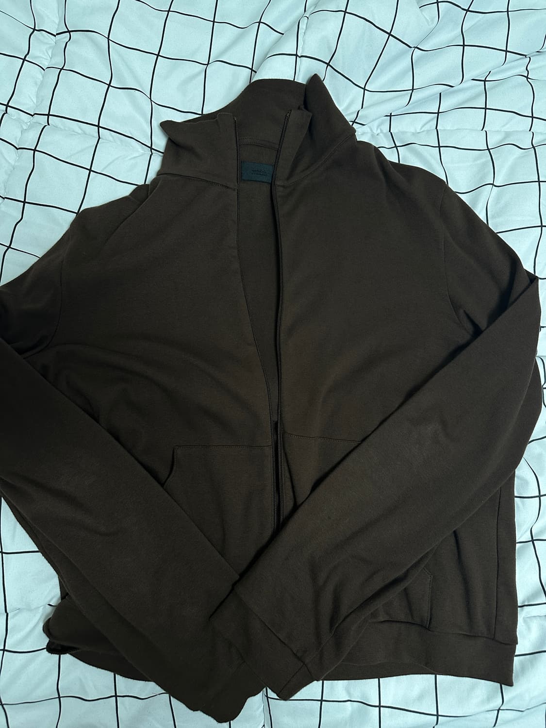 머듈 넥 집업 브라운 3사이즈 상품이미지1