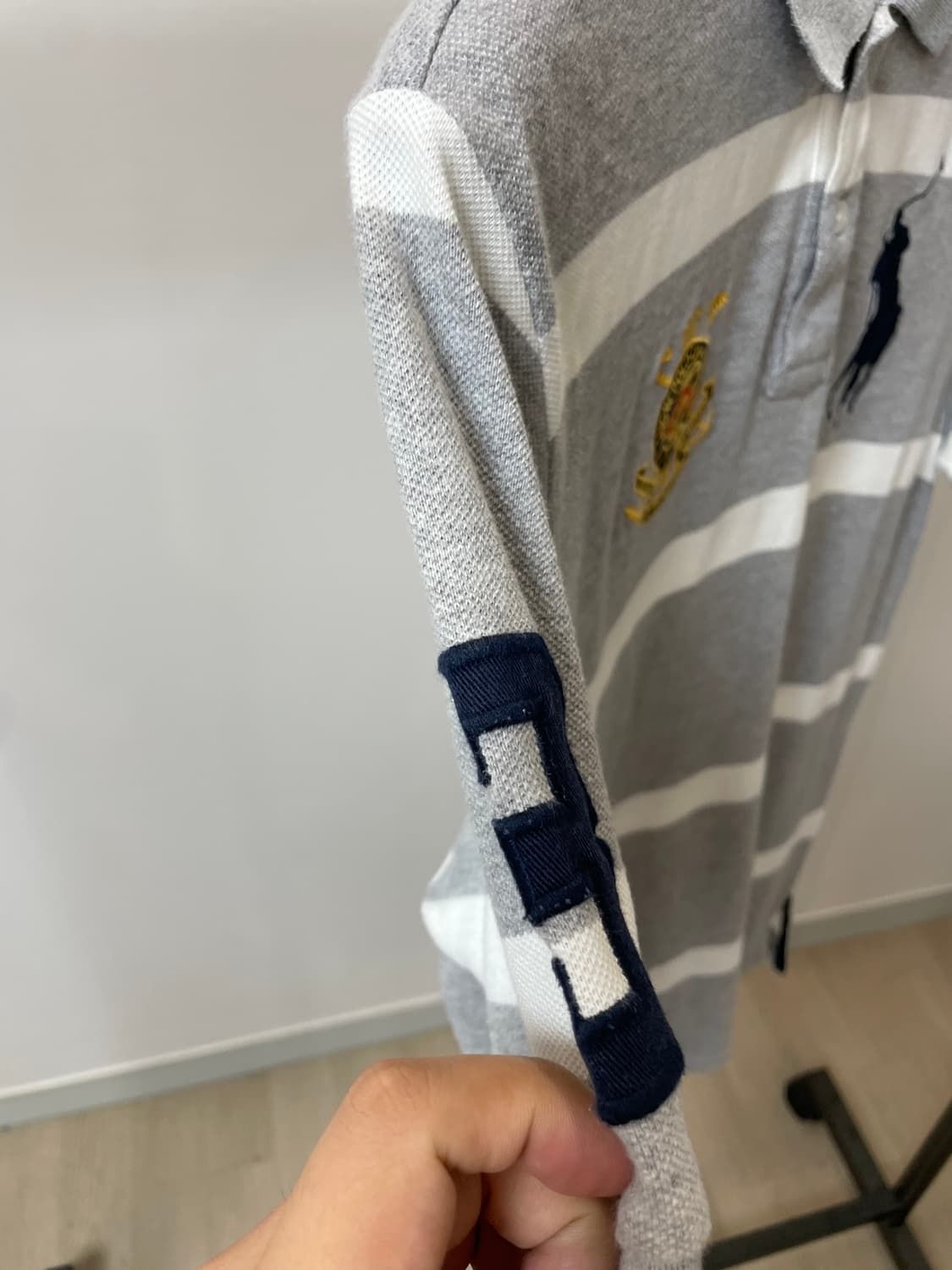 (XL) 폴로 랄프로렌 그레이 스트라이프 빅포니 반팔 카라티 상품이미지3