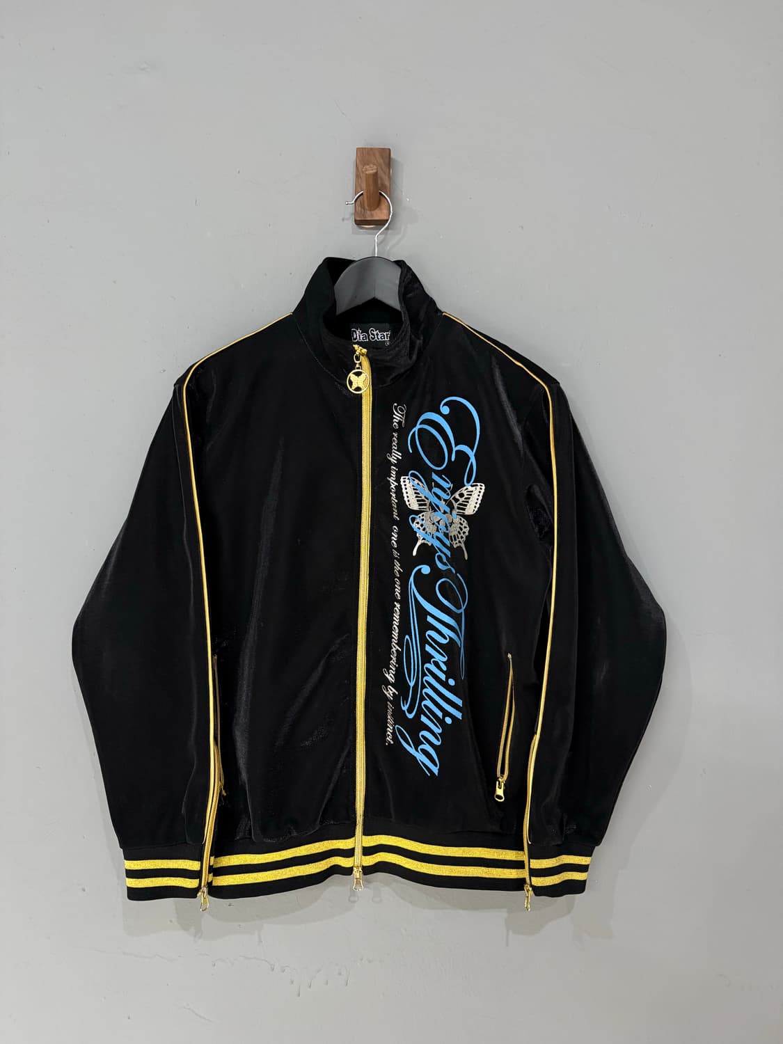 skull & butterfly printing 2-way zip-up 상품이미지5