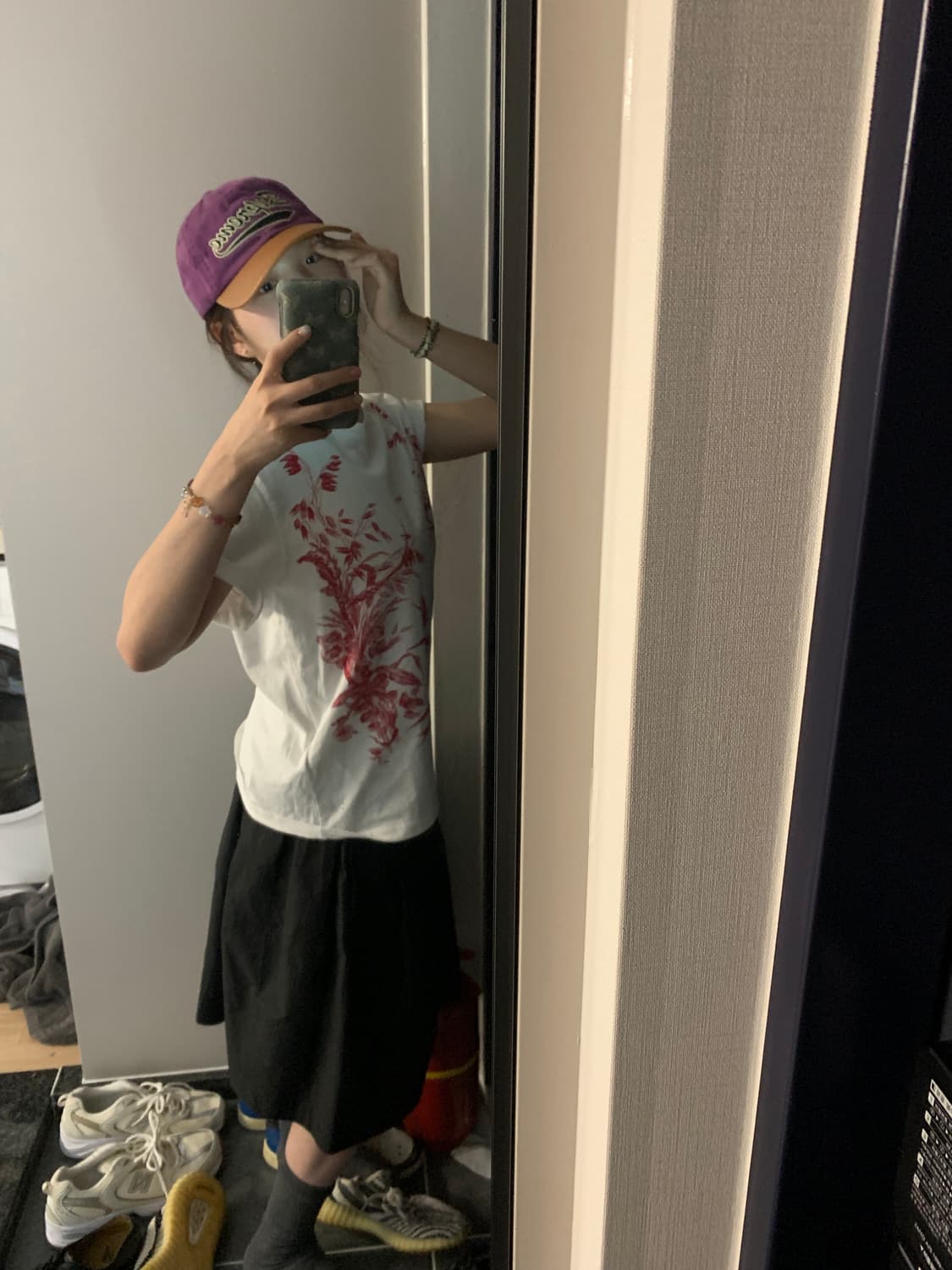 슈프림 레더 캡 배색 볼캡 퍼플 상품이미지1