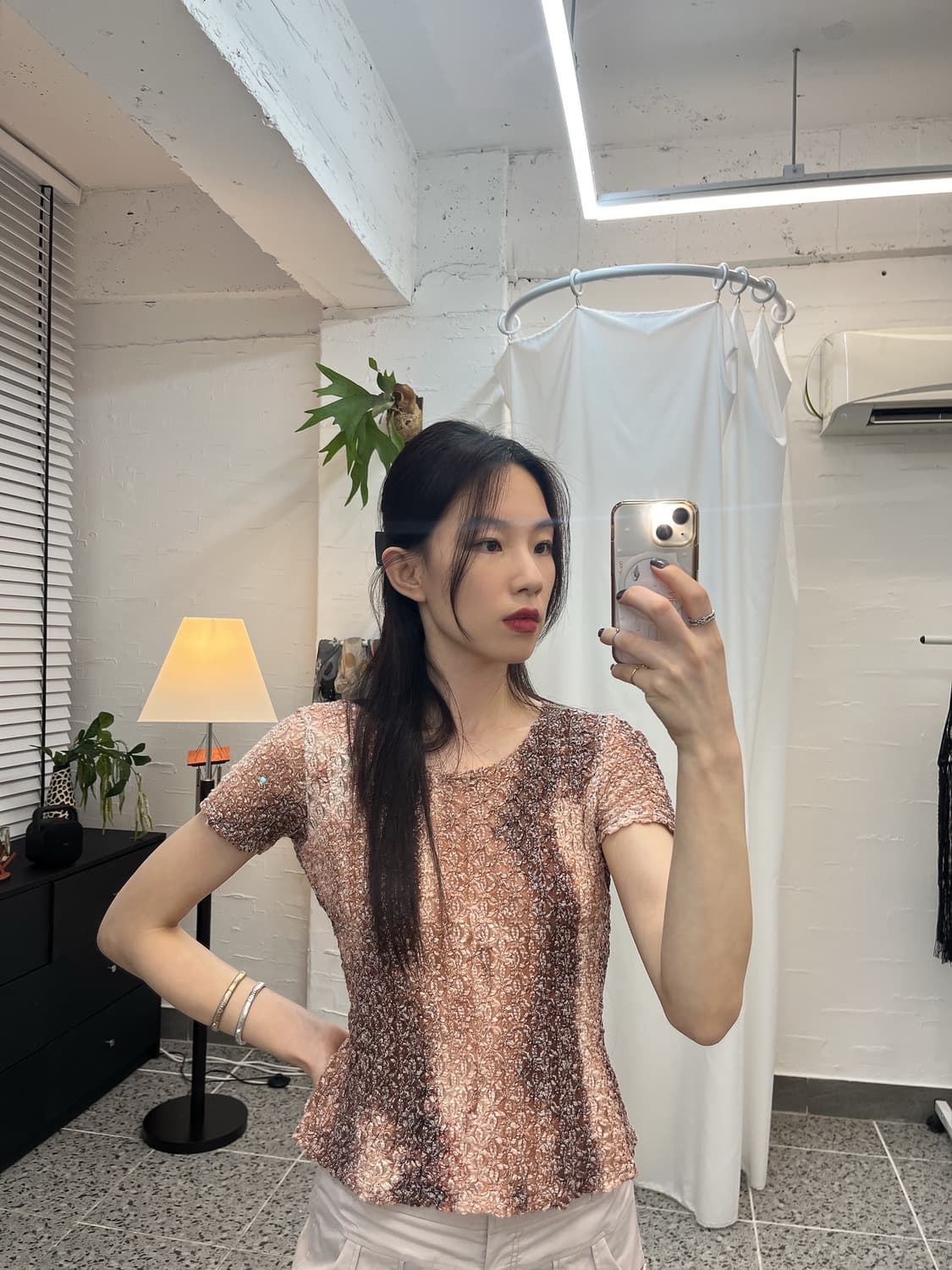 연핑크 포켓 8부 팬츠 상품이미지6
