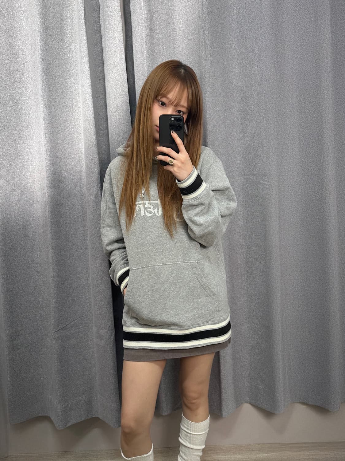 [정품]히스테릭글래머 타이포 리브 로고 후드티 그레이 상품이미지2