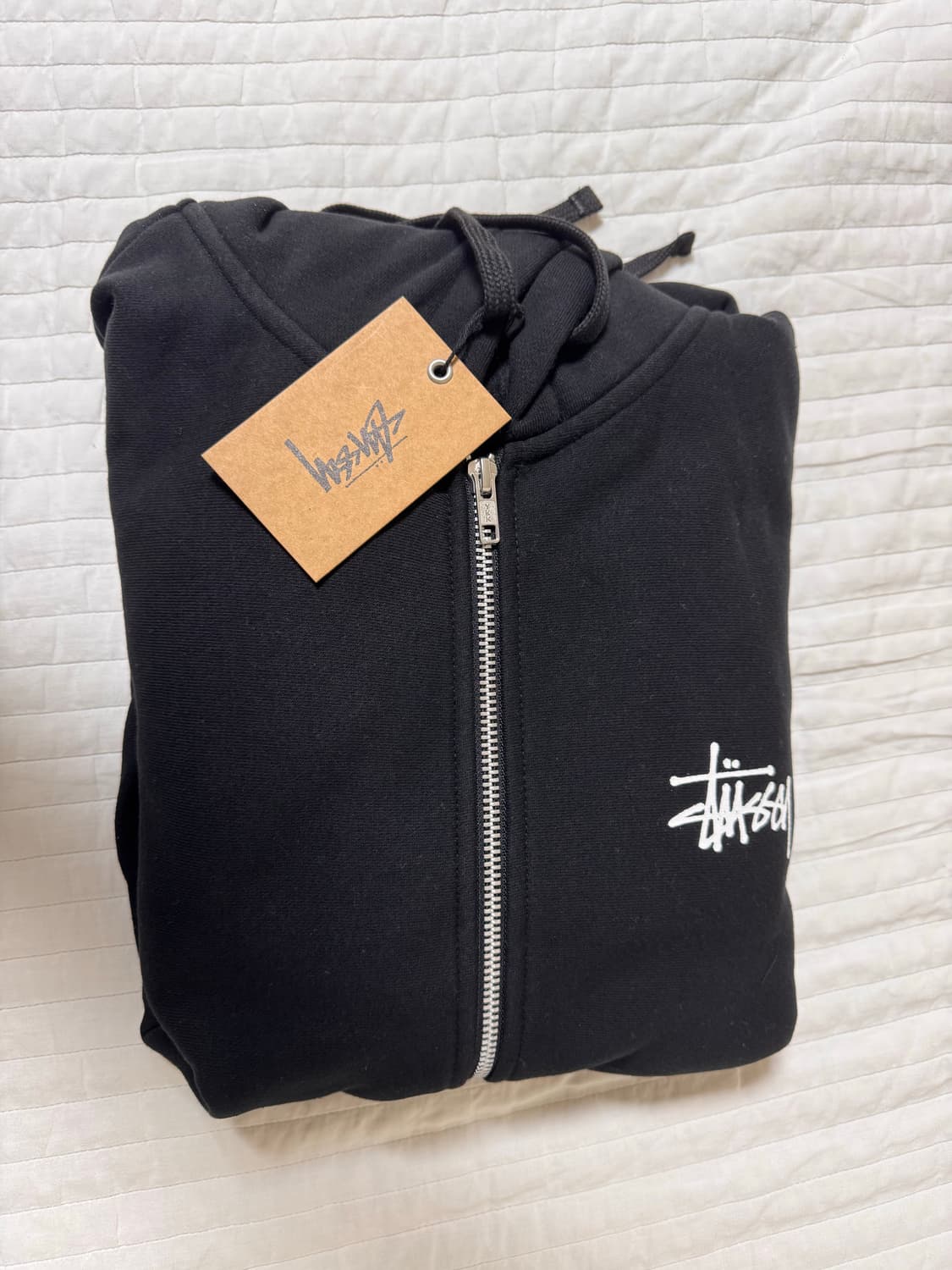 (새상품)스투시 베이직 후드집업 블랙 M 상품이미지2