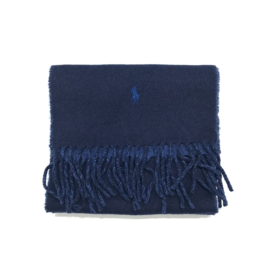 MX350 폴로 랄프로렌 다크네이비 로얄블루 양면 버진울 목도리 머플러 상품이미지7