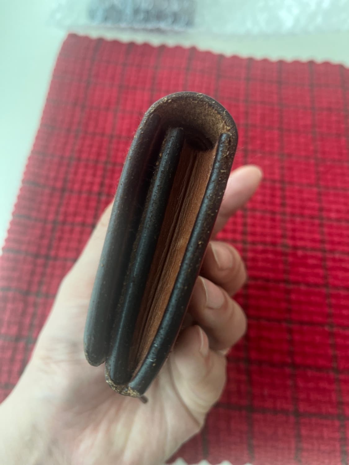 고로스 버건디 콘초 새들레더 카드지갑 상품이미지4