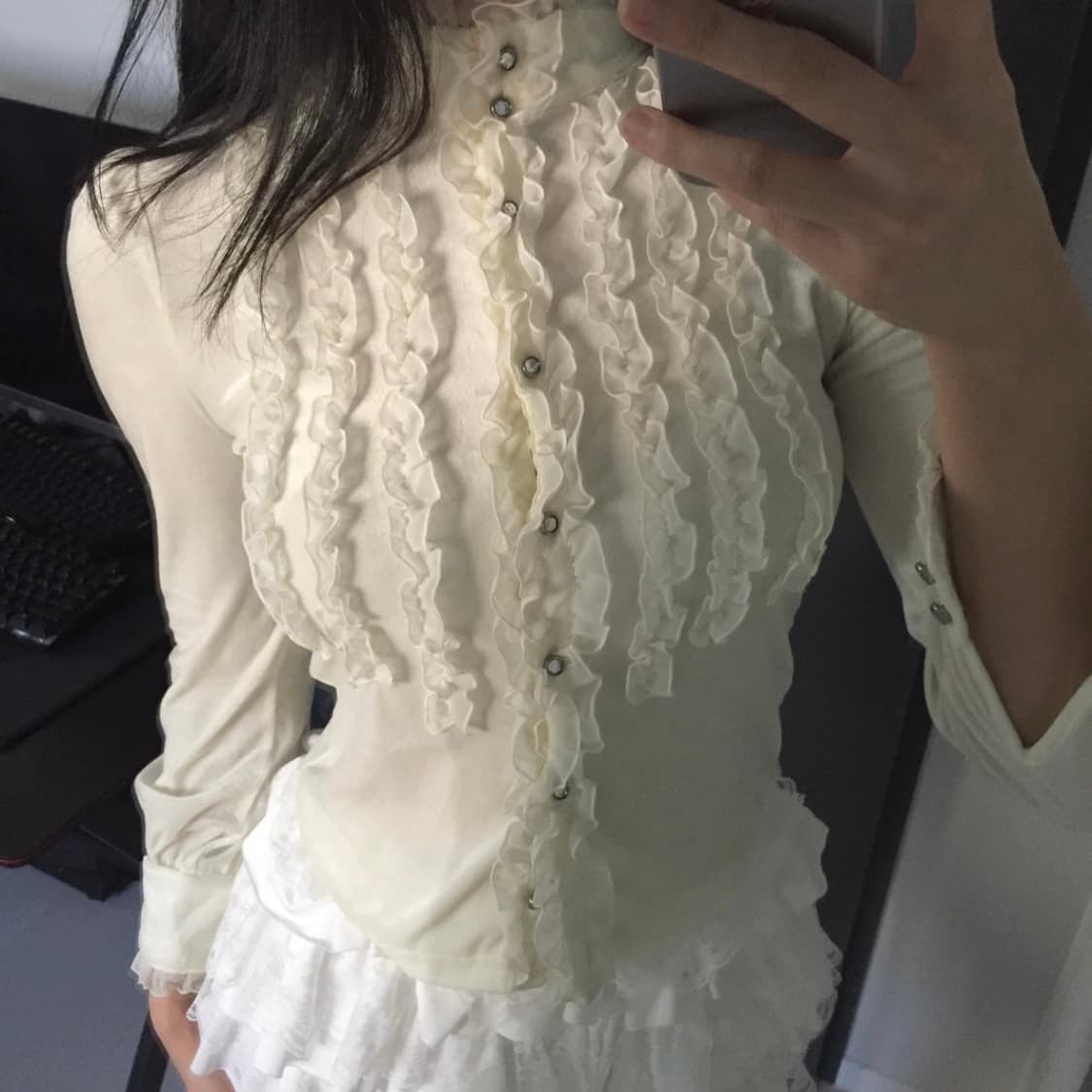 L‘est rose 레스트로즈 벨벳 블라우스 상품이미지2