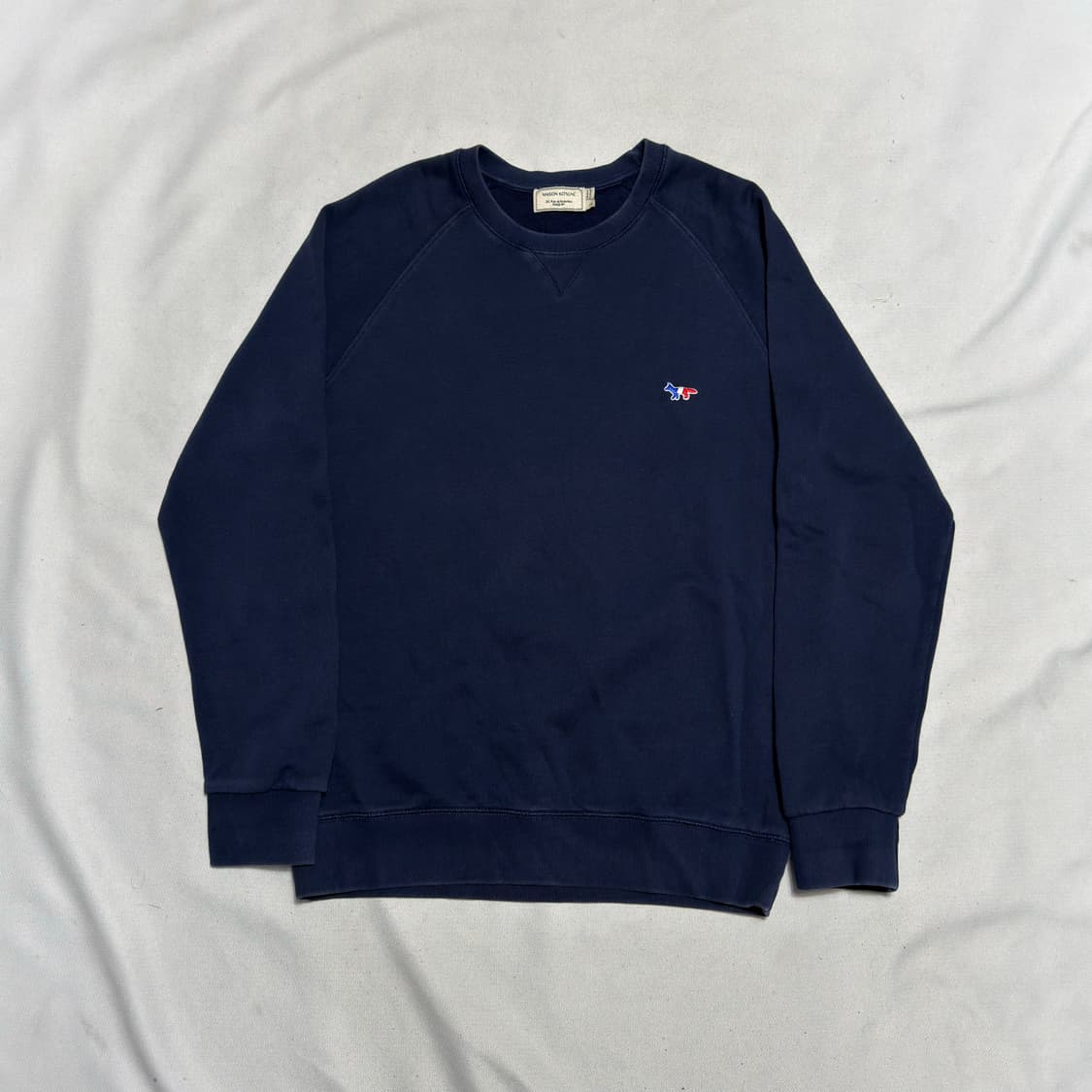 L 메종키츠네 트리컬러 폭스 패치 네이비 맨투맨 상품이미지2