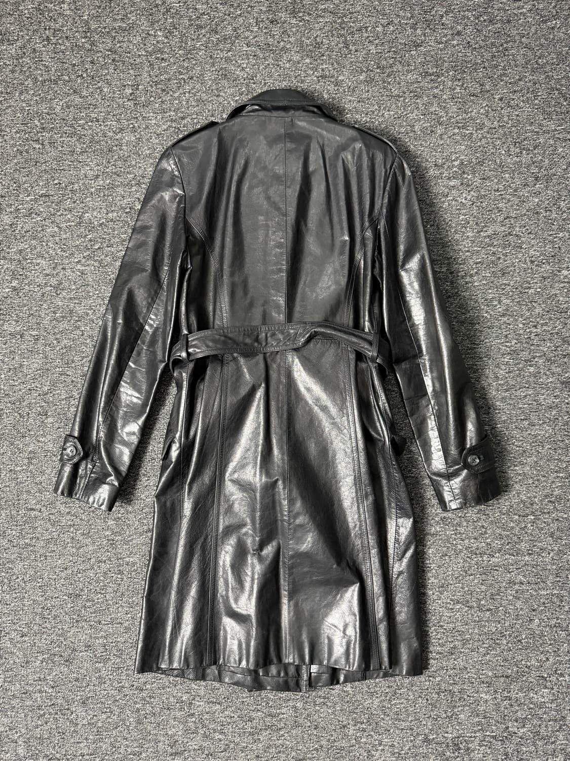 빈티지 레더 트렌치 코트 상품이미지6