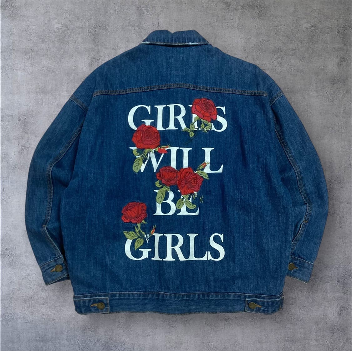 LAP 랩 장미 프린팅 빅로고 데님 자켓 상품이미지1