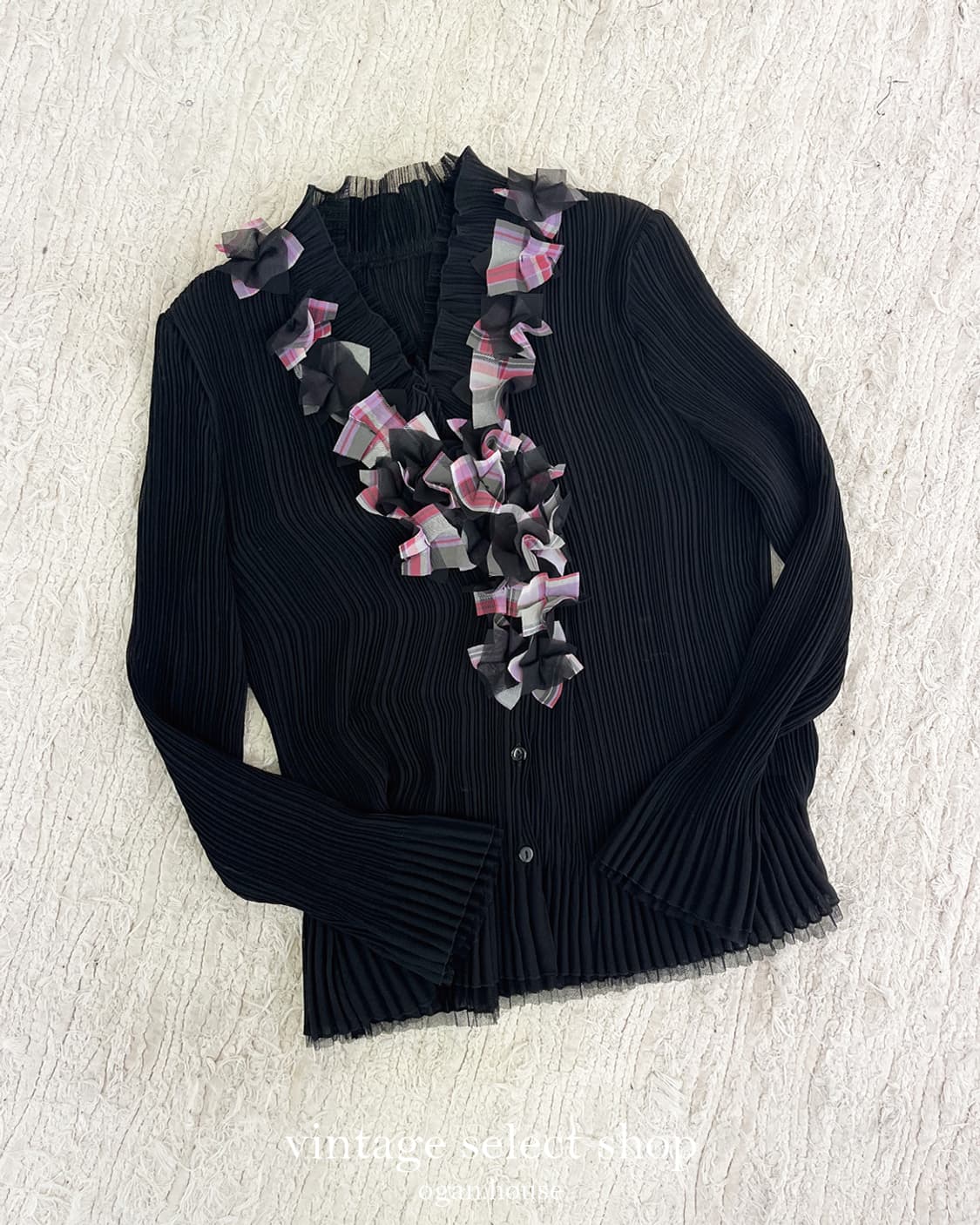 vintage pleated ruffle blouse 상품이미지5