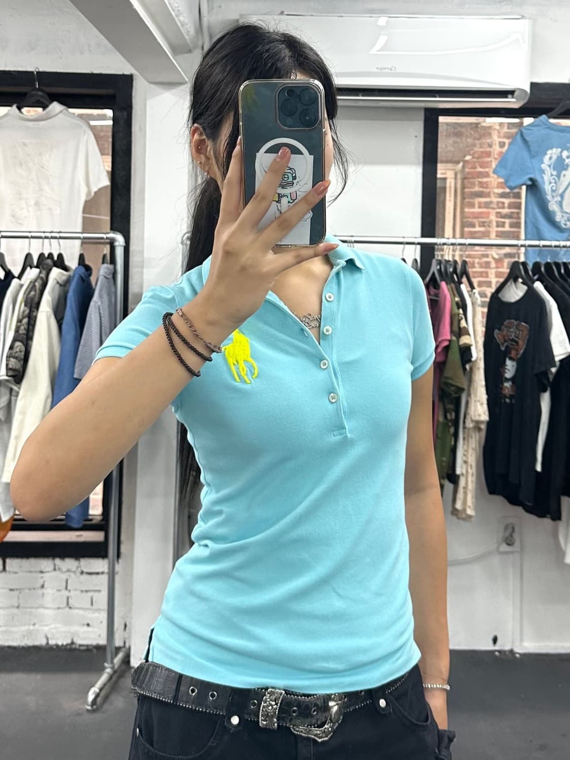 폴로 랄프로렌 민트 빅포니 카라 티셔츠 상품이미지2