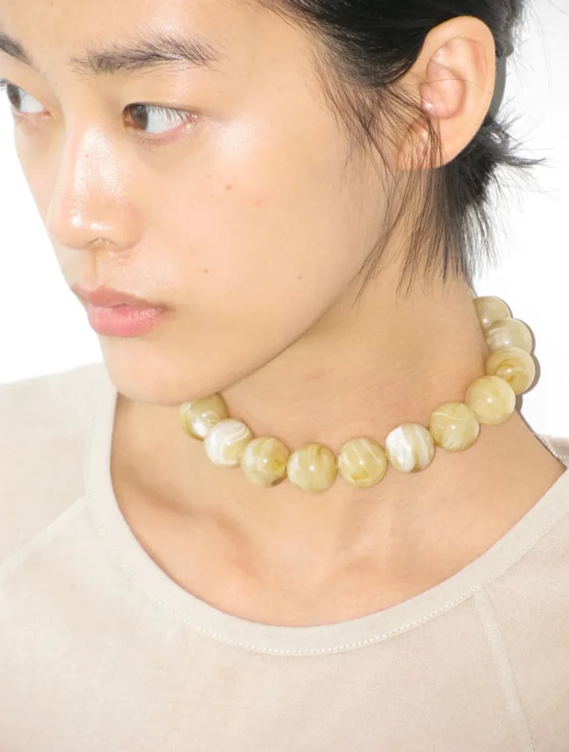 팔로마울 Corbetti 마블 목걸이/베이지 상품이미지2