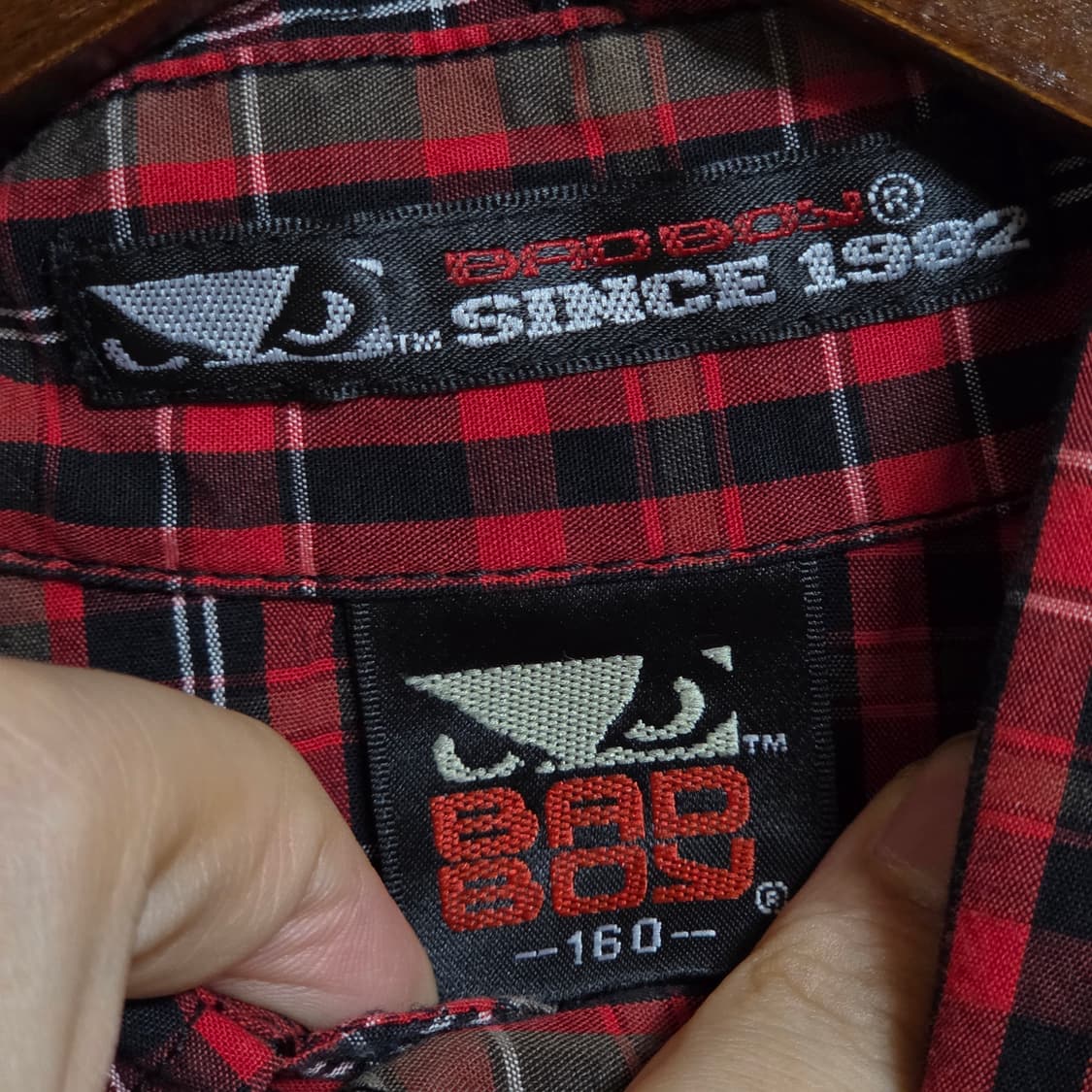 JPN 배드보이 타탄 체크 프린팅 레드 셔츠 상품이미지8