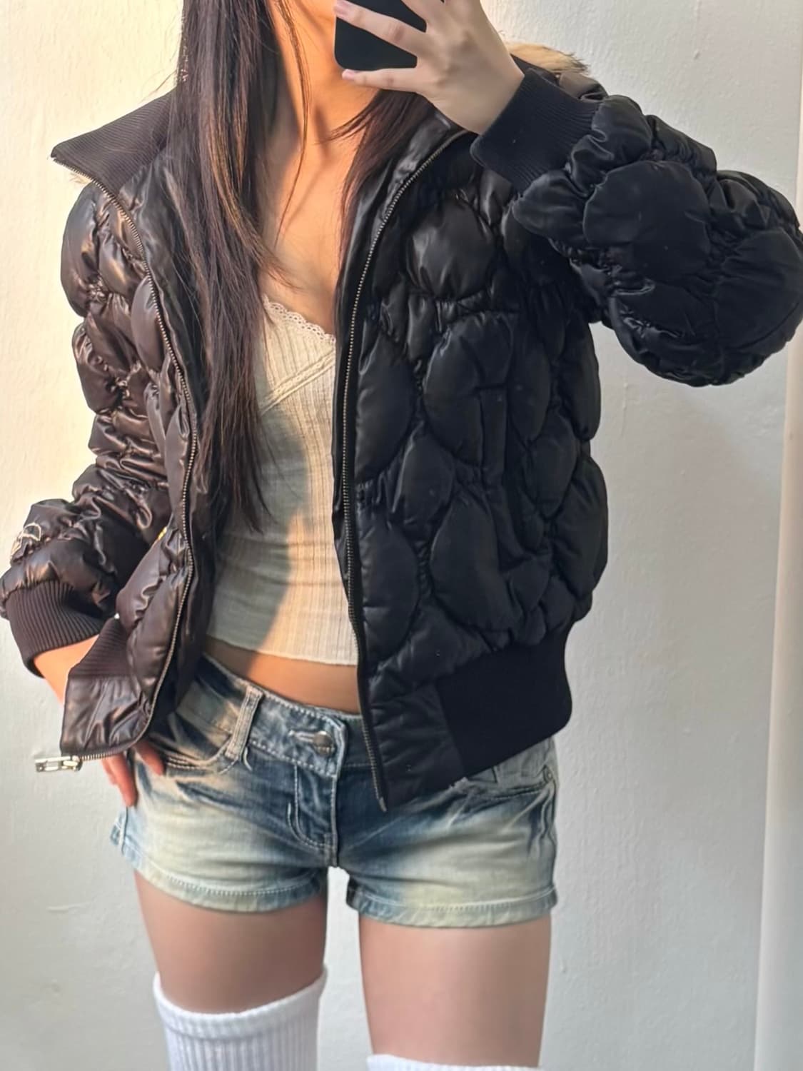 Airwalk Black Fur Hood Padded Jacket 상품이미지3