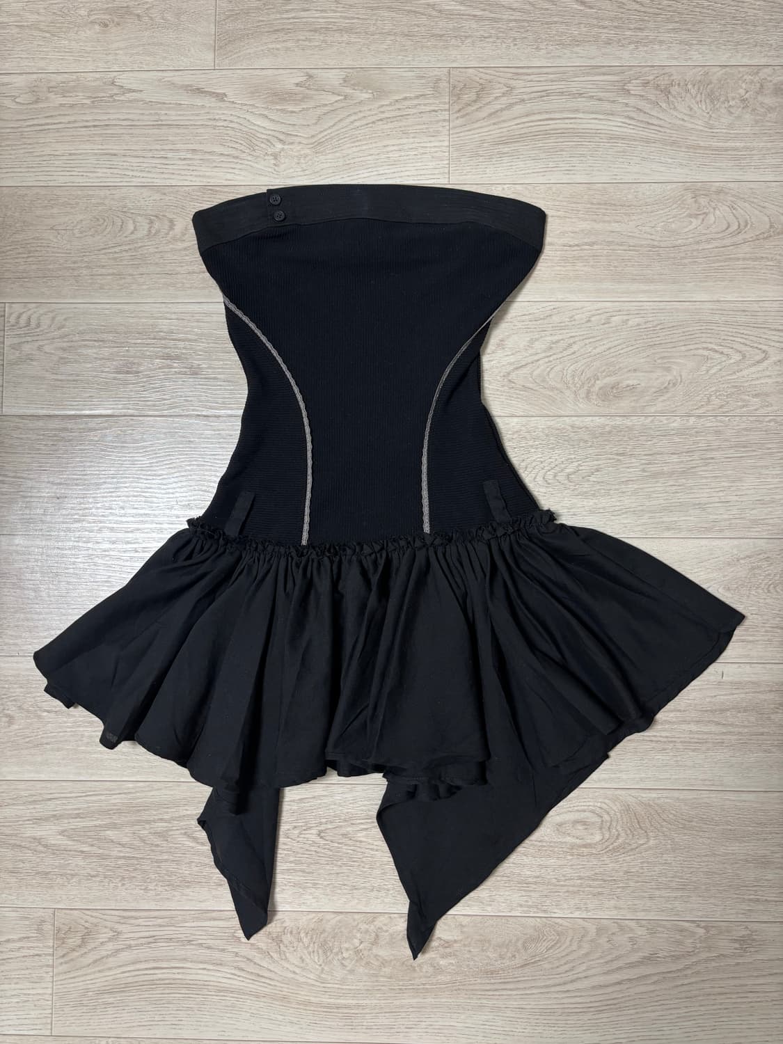 스컬프터 튜브탑 로우웨이스트 드레스 블랙 상품이미지1