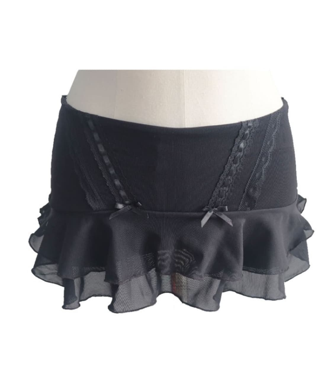 Garter frill skirt (black) / M SIZE 상품이미지5