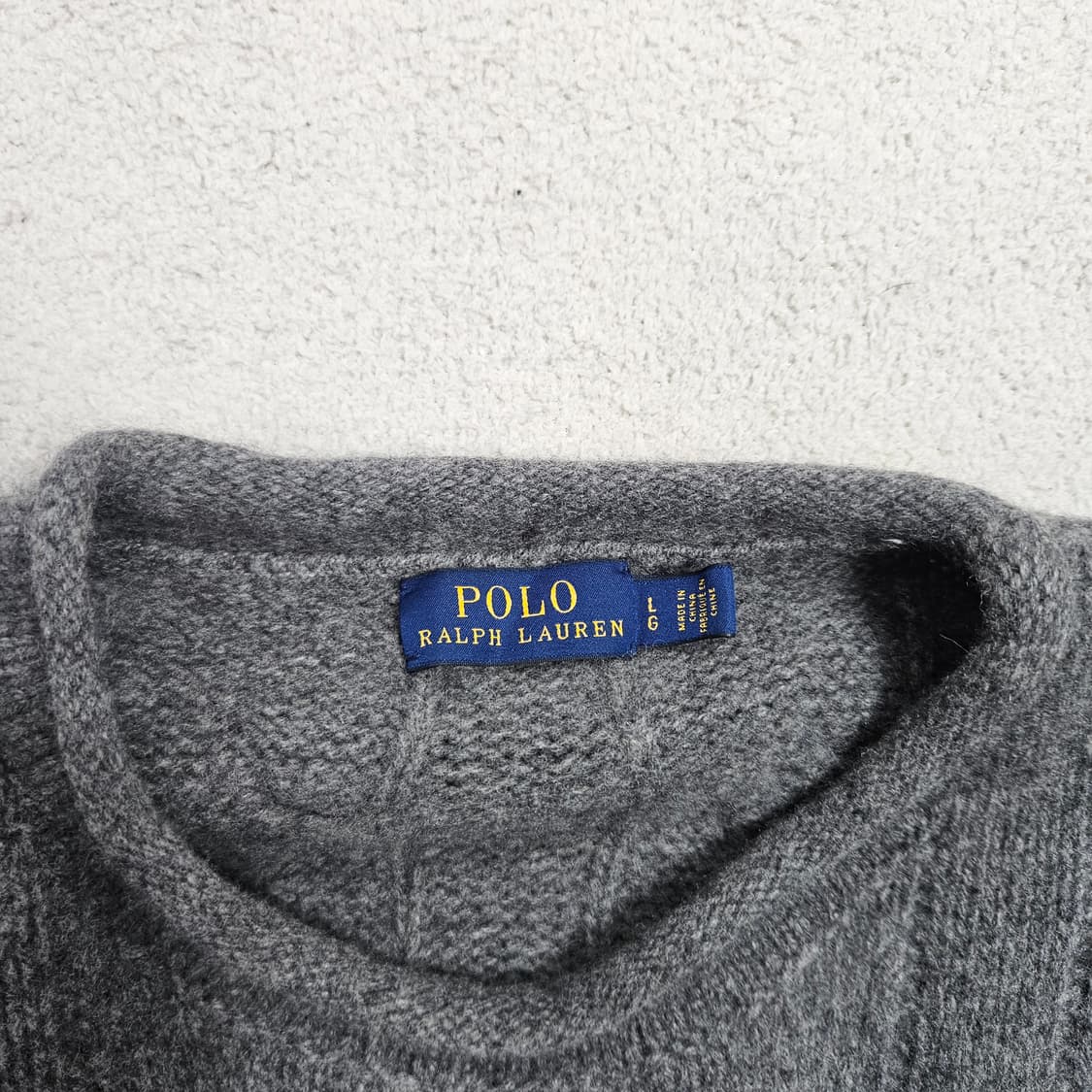 폴로 랄프 로렌 신형 울 캐시미어 케이블 니트 L 상품이미지4
