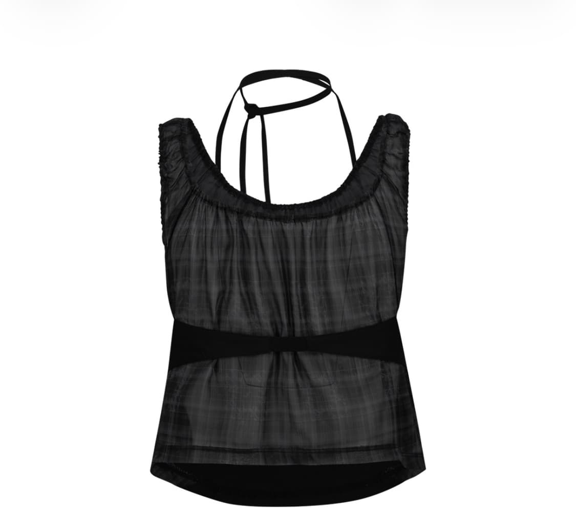 오호스 홀터 스트랩 플래드 슬리브리스 Halter Strap Plaid 상품이미지2