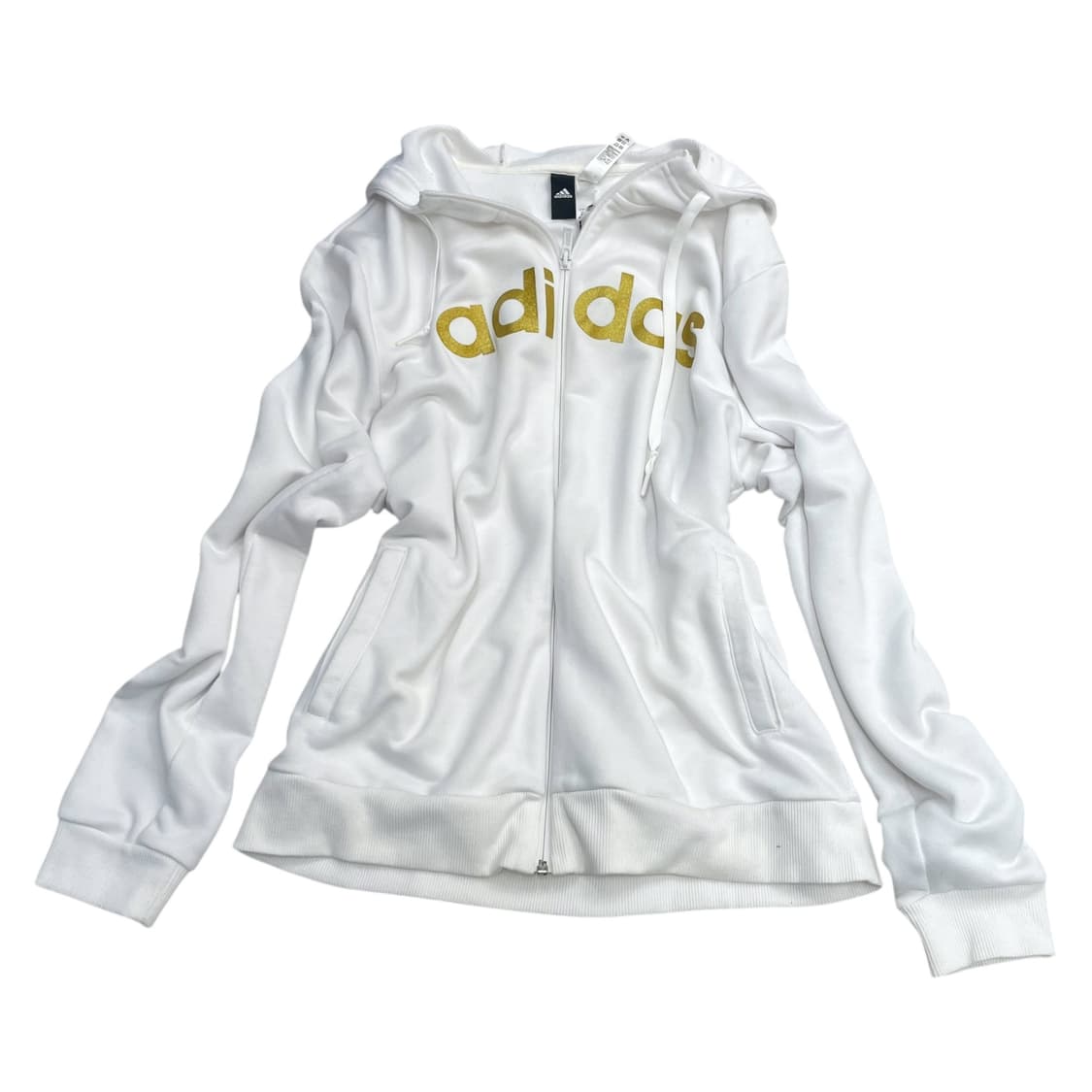 Adidas white&gold hood zip-up 상품이미지1