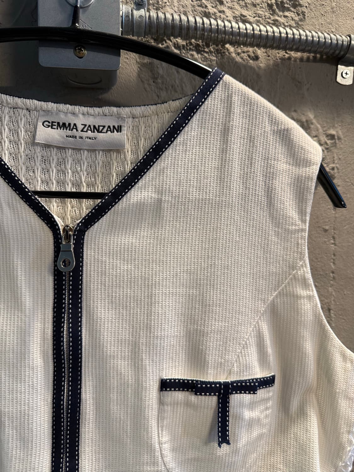 S 젬마잔자니 GEMMA ZANZANI 크롭 니트 베스트 아이보리 상품이미지3