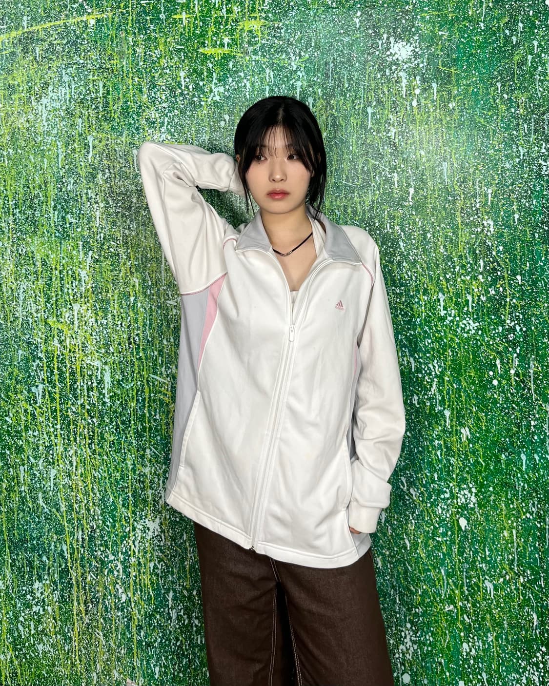 아디다스 화이트 딸기우유 져지 M 상품이미지1