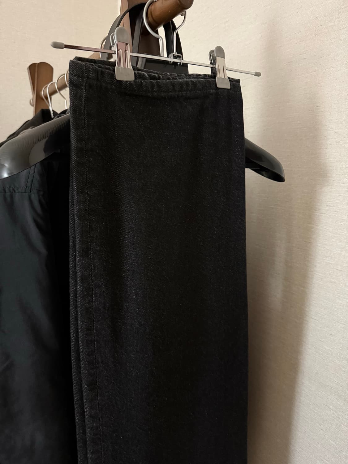 유스 스트럭쳐 와이드 데님 블랙 S 상품이미지2