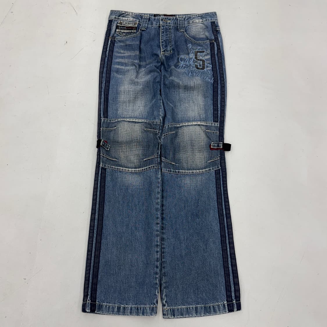 FUBU 후부 올드스쿨 더블니 부츠컷 데님팬츠 상품이미지2