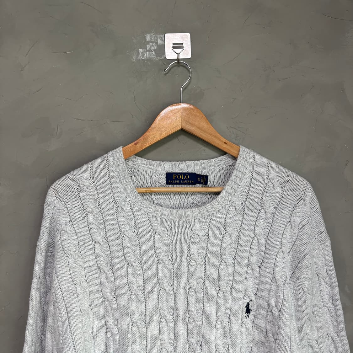 폴로 랄프로렌 꽈배기 니트 라이트 그레이 상품이미지2