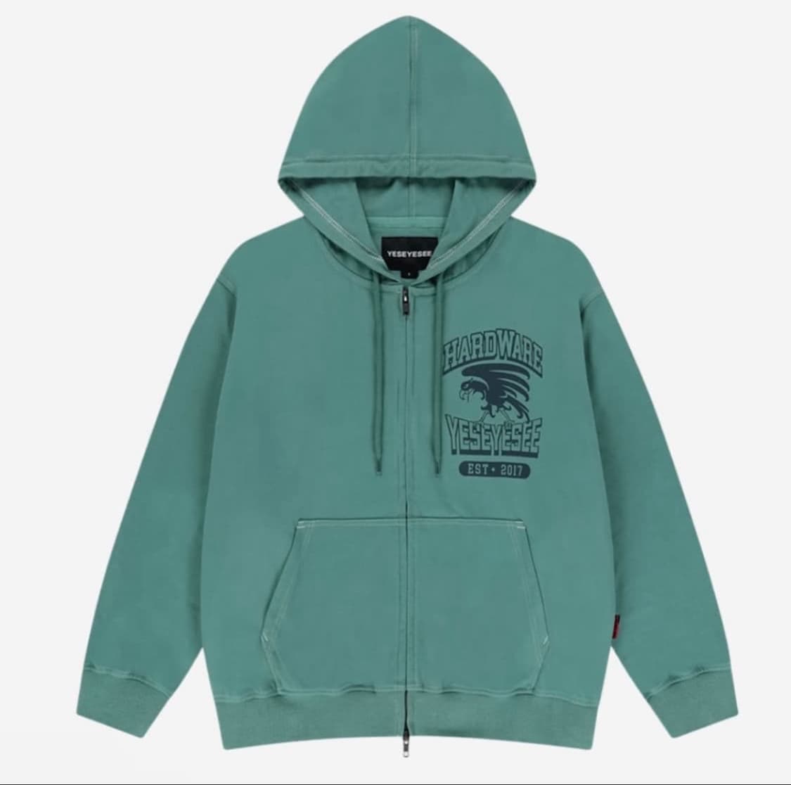 예스아이씨 Y.E.S Single Stitch Hoodie Teal 상품이미지1