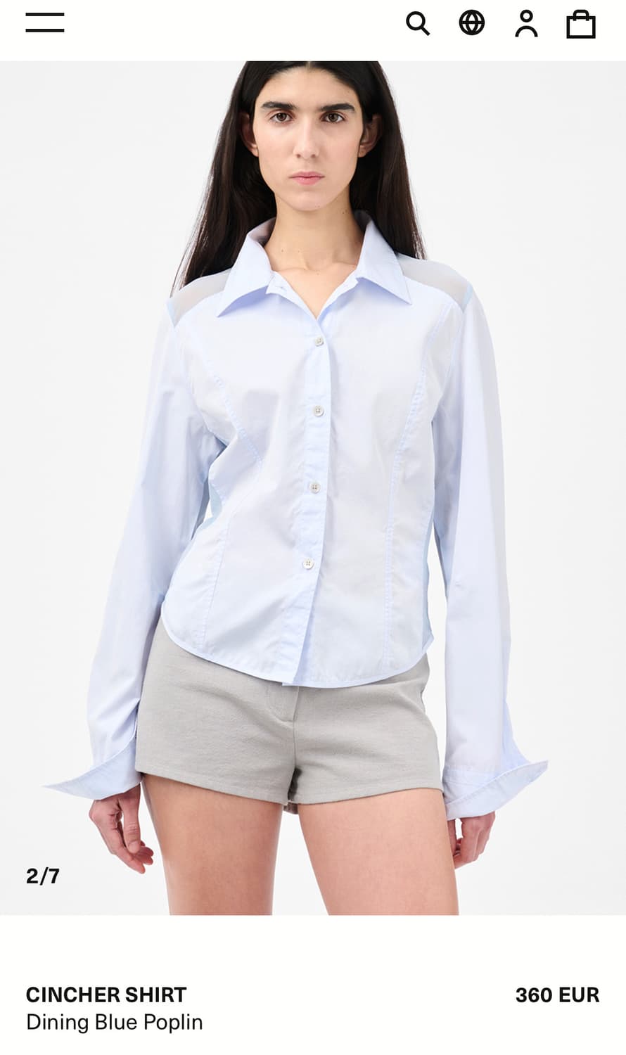 [34,36]아워레가시 25ss CINCHER 시어 셔츠 상품이미지8