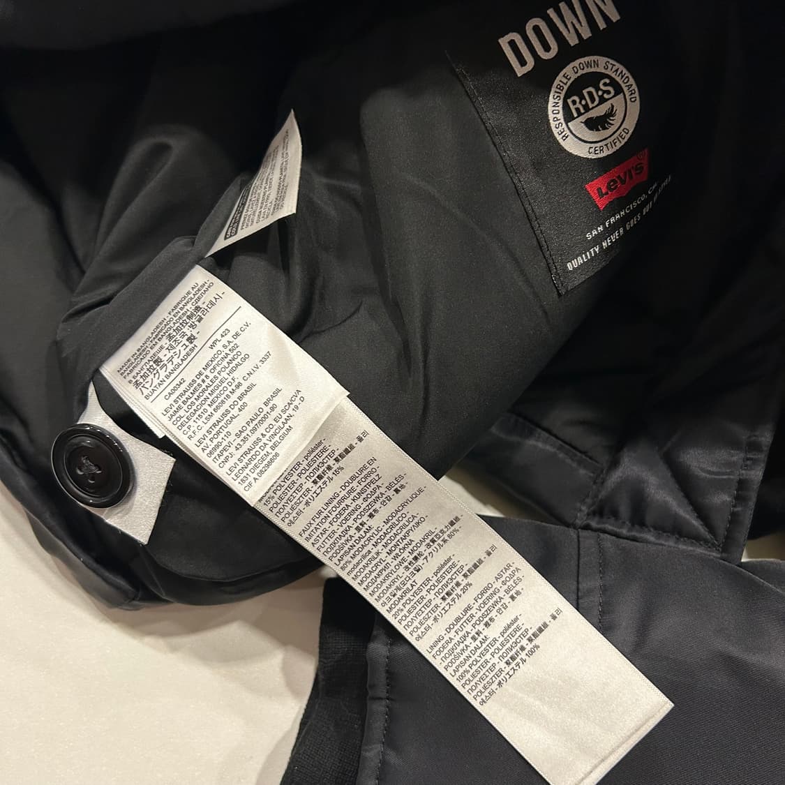 [M] 리바이스 다운 퍼 패딩 점퍼 블랙 A483 상품이미지10